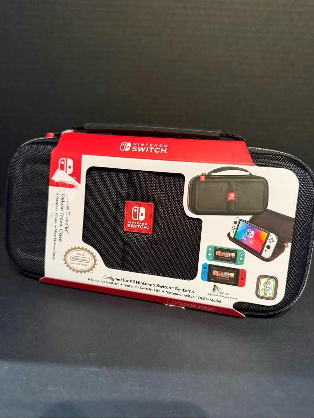 Nintendo Red and Black Zip-Top Carry Case Tag